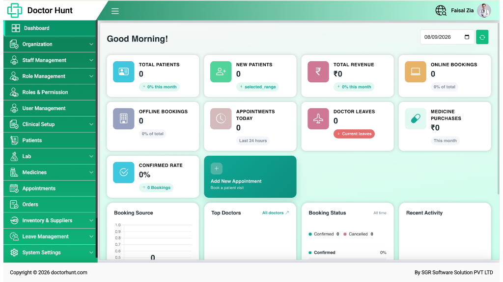 Doctor Hunt - Healthcare & Clinic Management SaaS | SGR Software Solution