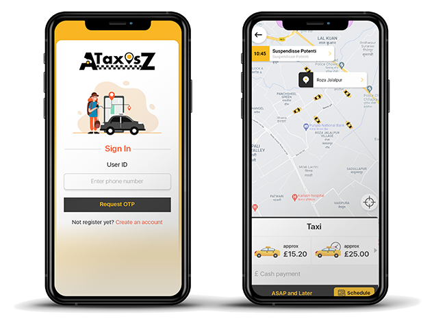 AtaxiSZ App - Mobile App Engineering | SGR Software Solution
